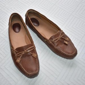 Clarks Artisan 9M Leather Loafer Flat Brown Women